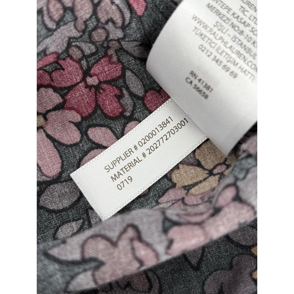 Lauren Ralph Lauren Shirt, Black Floral, Button Front, Long Sleeve Top, Size 1X - Picture 8 of 8